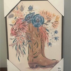 Western Floral Boot Art Print
